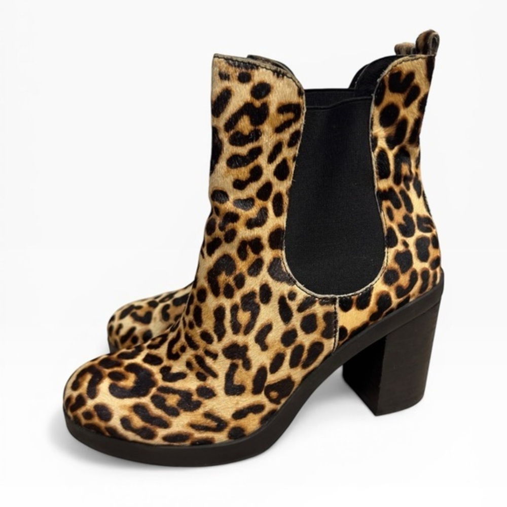 Crown Vintage After Hours Leopard Print Chelsea Ankle Boots Size US 9